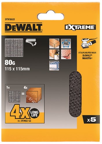 Dewalt accessoires mesh schuurgaas 115x115mm k80 - dtm3022-qz