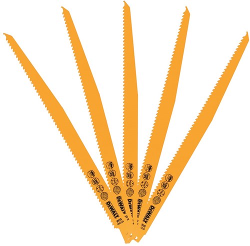 Dewalt accessoires reciprozaagblad bim 305x3,6-5,1mm hout met spijkers, snel - dt2350-qz