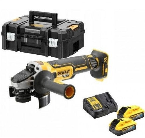 Dewalt dcg405h2t-qw | 18v xr brushless haakse slijper | 125mm | met 2x 5.0ah powerstack accu | in tstak koffer dcg405h2t-qw