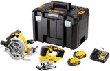 Dewalt dck2012p2t-qw | xr accu zaag twin kit 18v in tstak met dcs570 en dcs334 (2x 5.0ah accu + lader) - dck2012p2t-qw