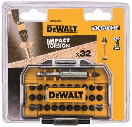 Dewalt accessoires dewalt impact torsion compacte 32-delige schroefbitset - dt70523t-qz