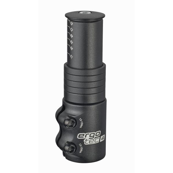 Stuurpen verlenger Ergotec Ahead 3 - 1-1 8 AL6061 T6 - zwart gezandstraald