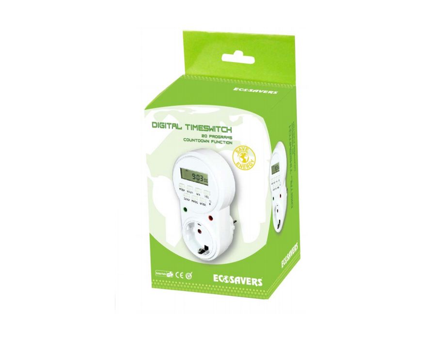 Ecosavers digitale tijdschakelklok - 20 progr.