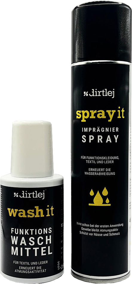 Dirtlej care set (250ml detergent, 400ml waterproofing spray)