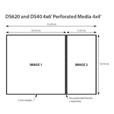 DNP Papier 2 Rol � 400 St. 10x15 Geperforeerd op 10x10 cm voor DS620