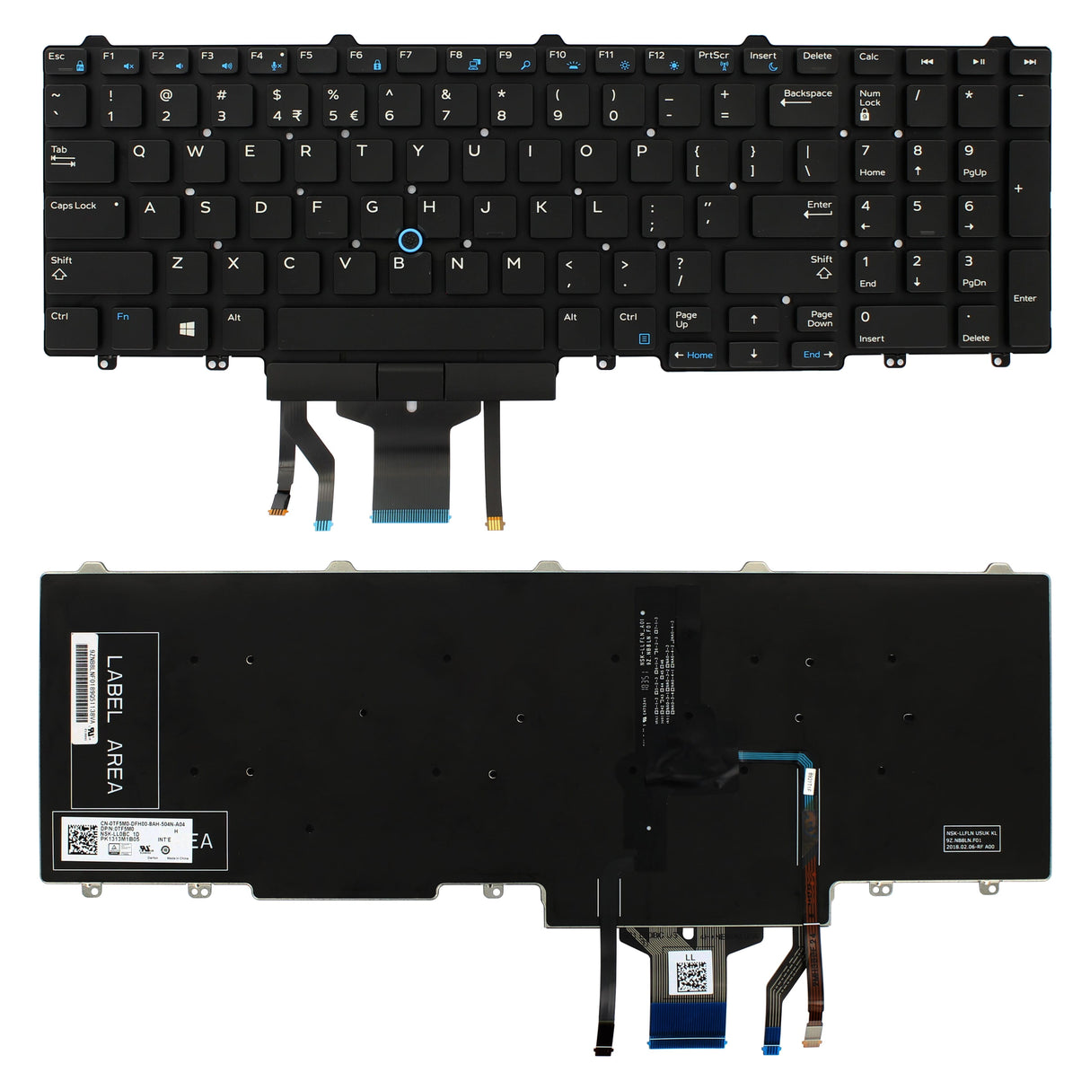 Dell laptop toetsenbord qwerty us + backlight