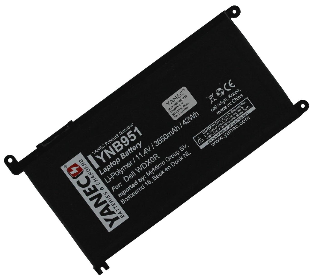 Yanec laptop accu 3650 mah