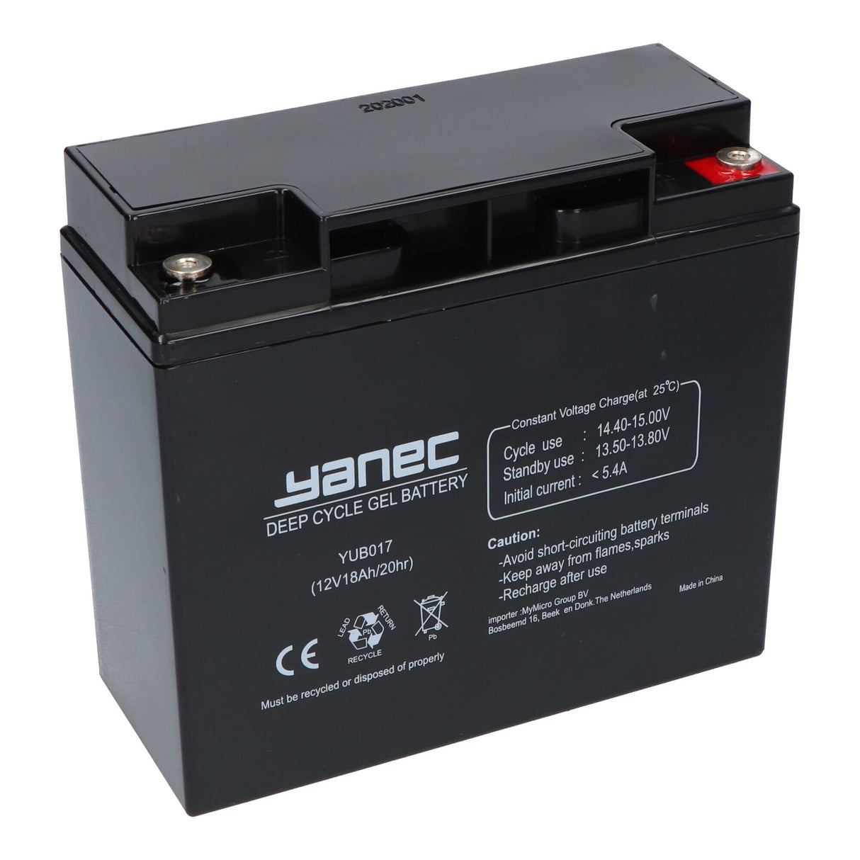 Yanec gel accu 12v 18ah