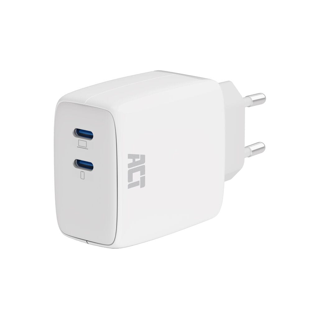 ACT Connectivity Connectivity USB-C Lader 65W 2-port met Delivery PPS en G