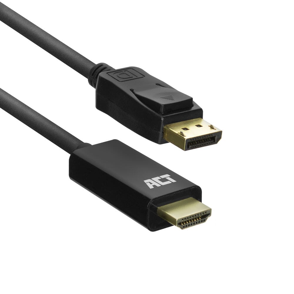 Act displayport male naar hdmi male adapterkabel, 1,8 m