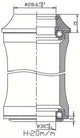 Tecora balhoofdstel zs44 28.6 zs44 30 1.1 8” zwart