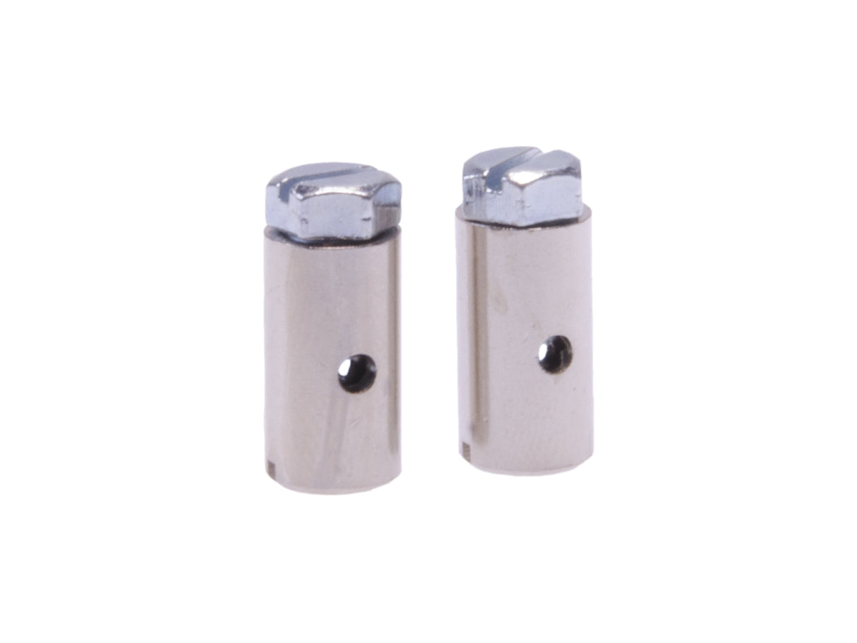 schroefnippels 15 x 8 mm zilver 2 stuks