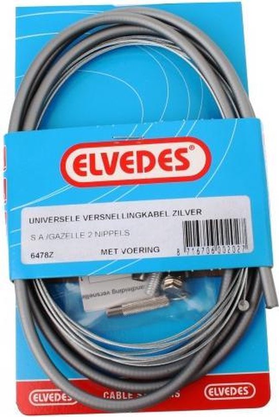 Elvedes cable systems bv elvedes 6478z uni. versn. kabel sa gazelle met 2 nippels zilver
