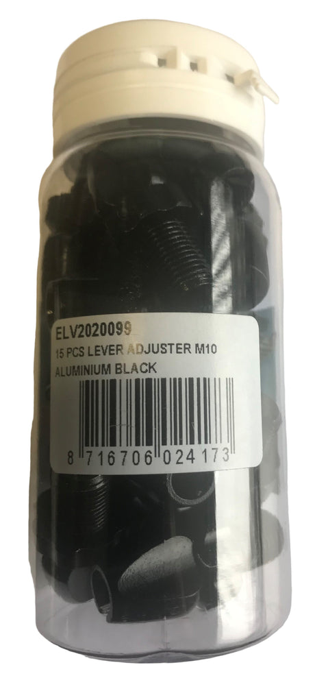 Remhevel verstellers M10 aluminium - zwart (15