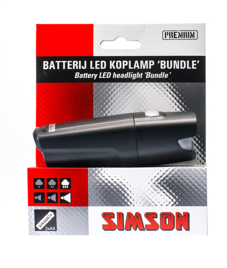Simson koplamp Bundle batterij 25 lux stuurbocht