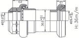 Tecora e balhoofdstel 1 inch draad cartr alu 26.4 conus zwart 220210