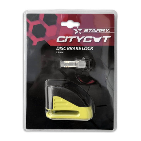 Falko import export citycat disc brake lock yellow with bag + reminder cable*