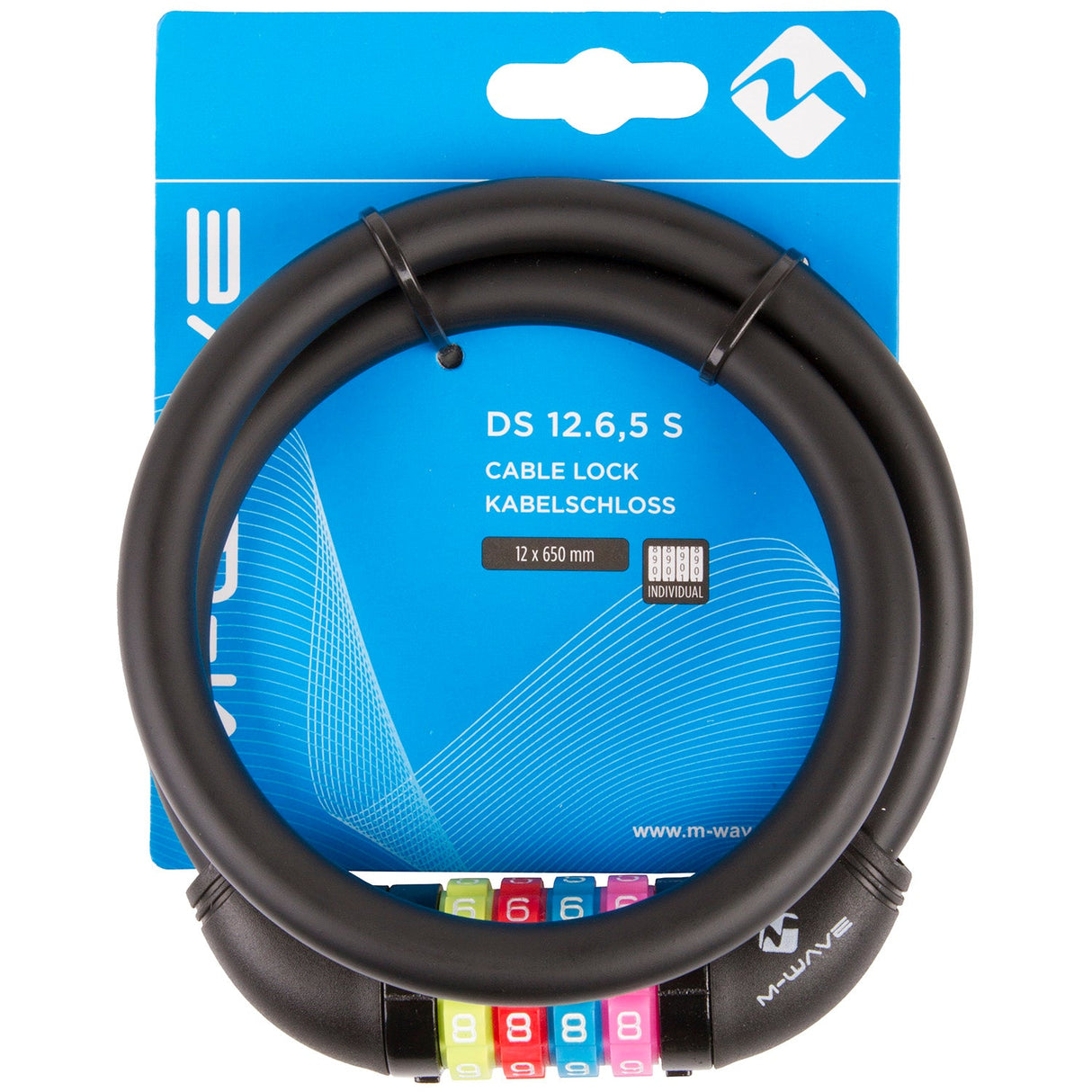 Messingschlager m-wave cijfer-kabelslot silicone zwart 65cm12mm