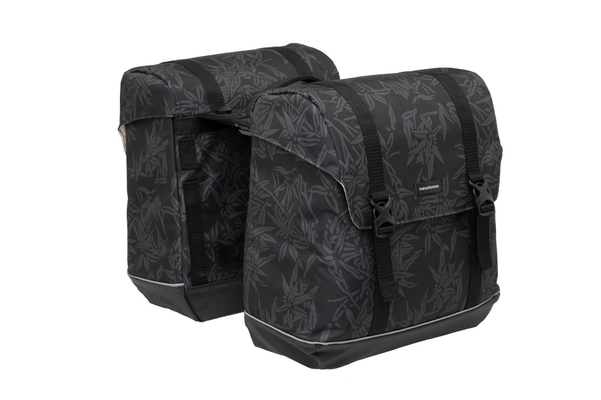 New Looxs Fietstas Alba Double - Waterafstotend Polyester - MIK Bagagedrager - Zwart Groen Zand