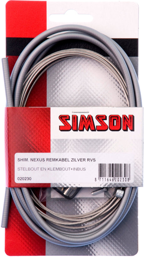 remkabel set Nexus rollerbrake 2250 1700 mm grijs zilver
