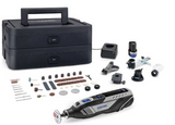 Dremel 8250-5 65 platinum+ - multitool - inclusief 2x 12v 2.0 ah accu - 65 accessoires - detailhandgreep - lijn-en circkelgeleider - bewerkingsplatform - comfort guard hulpstuk - frees hulpstuk - lader -