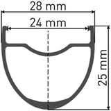 Dt swiss hg 1800 spline® 28 25mm cl front wheel