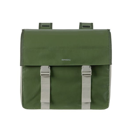 Basil Urban Load dubbele fietstas - waterdicht tarpaulin polyester - groen zand - 48-53L