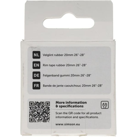 Simson velglint 26-28 20mm breed - zwart