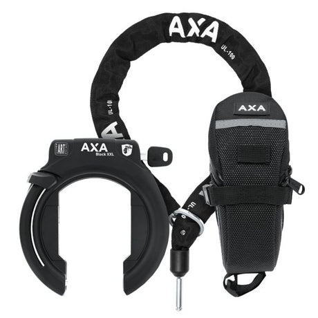 AXA xxl Zwart ringslot + Zadeltas + ULC100 ketting