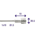 Rem binnenkabel Elvedes 2000mm RVS ø1,5mm V-nippel (100 stuks)