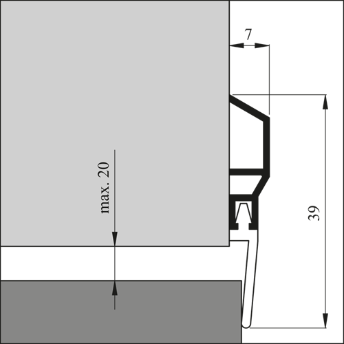 Ellen dorpelprofiel ads | aluminium | 100cm - 030100250
