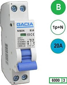 Enzo gacia installatieautomaat 20a. b kar 2p gacia - 4517812