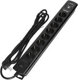 Enzo overspanningbeveiliger | 8-voudig | 3m | 2x usb zwart - 3873780