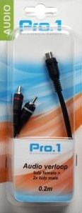 Enzo pro-1 audio tulp female -> 2 tulp male 0,20 meter 9205800