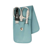 Erbe solingen 3-delige manicure etui met drukknoopsluiting lichtblauw (erbe9203)