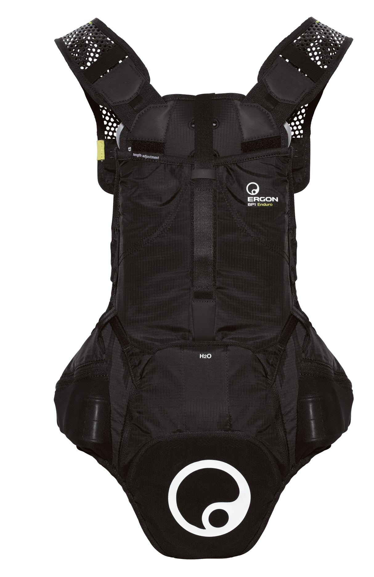 Ergon BP1 rugzak - rugbeschermer voor heuvels, bergen en bikepark - Grijs Zwart - Polyester Nylon - Ergon