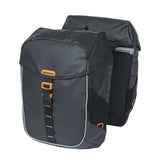Basil dubbele fietstas miles tarpaulin mik 34 liter 13 x 25 x 37 cm - zwart oranje