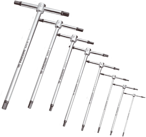 Facom set van 8 inbussleutels met t handgreep - 84tc.j8pb - 84tc.j8pb