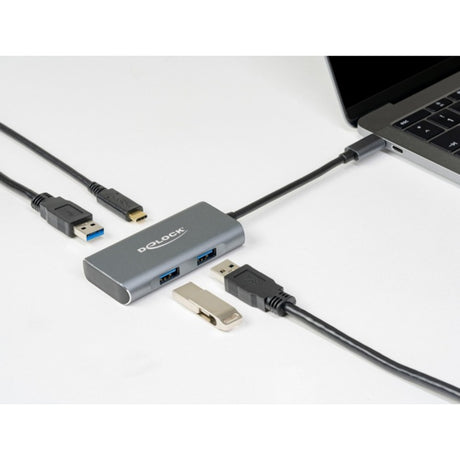 Delock external usb 3.2 gen 2 usb type-c hub usb-hub (grijs)