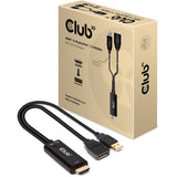 Club 3d hdmi naar displayport actieve adapter (0,25 meter, 4k)