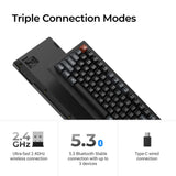 Keychron v1 ultra 8k wireless custom mechanical keyboard (zwart, us lay-out (qwerty), silk pom red, 75%, rgb, hot swap, 2.4 ghz | bluetooth 5.3 | usb-c)