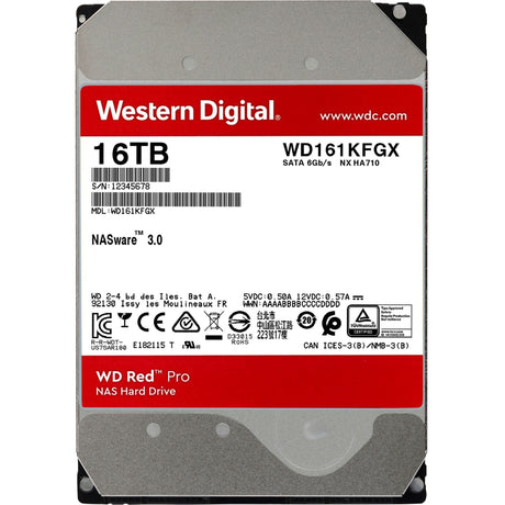 Wd red pro 16 tb harde schijf (161kfgx, sata 600, 24 7, af)