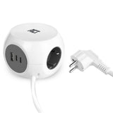 Act connectivity act stekkerdoos kubus met 3 stopcontacten, 30w power delivery usb-c a poorten, kabellengte 1,5m ac2420