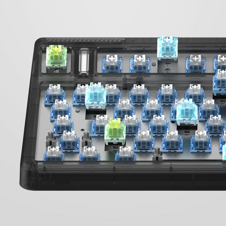 Iqunix og80 dark side wireless mechanical keyboard (zwart, us lay-out (qwerty), gateron red, 80% (tkl), rgb leds, hot-swappable, pbt, 2.4ghz | bluetooth 5.1 | usb-c)