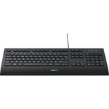 Logitech k280e toetsenbord (zwart, eu lay-out (qwerty), rubberdome)