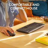 Logitech mk295 silent wireless keyboard and mouse combo desktopset (zwart, us-international lay-out (qwerty), 100%)