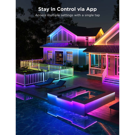 Govee slimme buiten ledstrip - 10 meter ip65 - rgbicww - app-bediening - alexa google