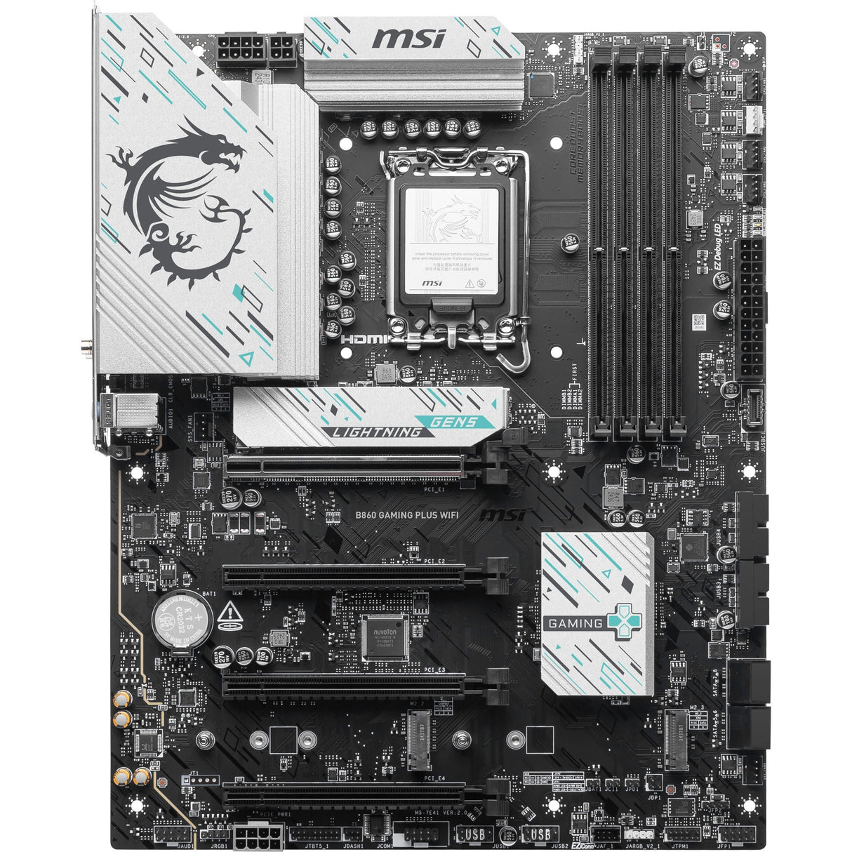 Msi b860 gaming plus wifi socket 1851 moederbord (raid, 5gb-lan, wi-fi 7, bt, sound, atx)