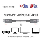 Club 3d gecertificeerde actieve optische ultra high speed hdmi 2.1 kabel (zwart, 10 meter, 8k)
