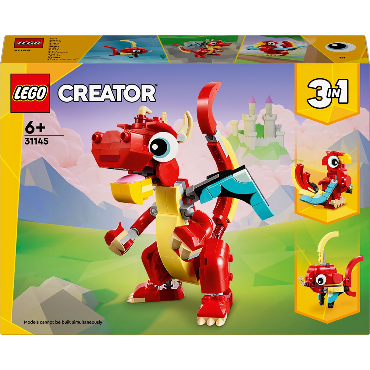 Lego creator 3-in-1 - rode draak constructiespeelgoed (31145)
